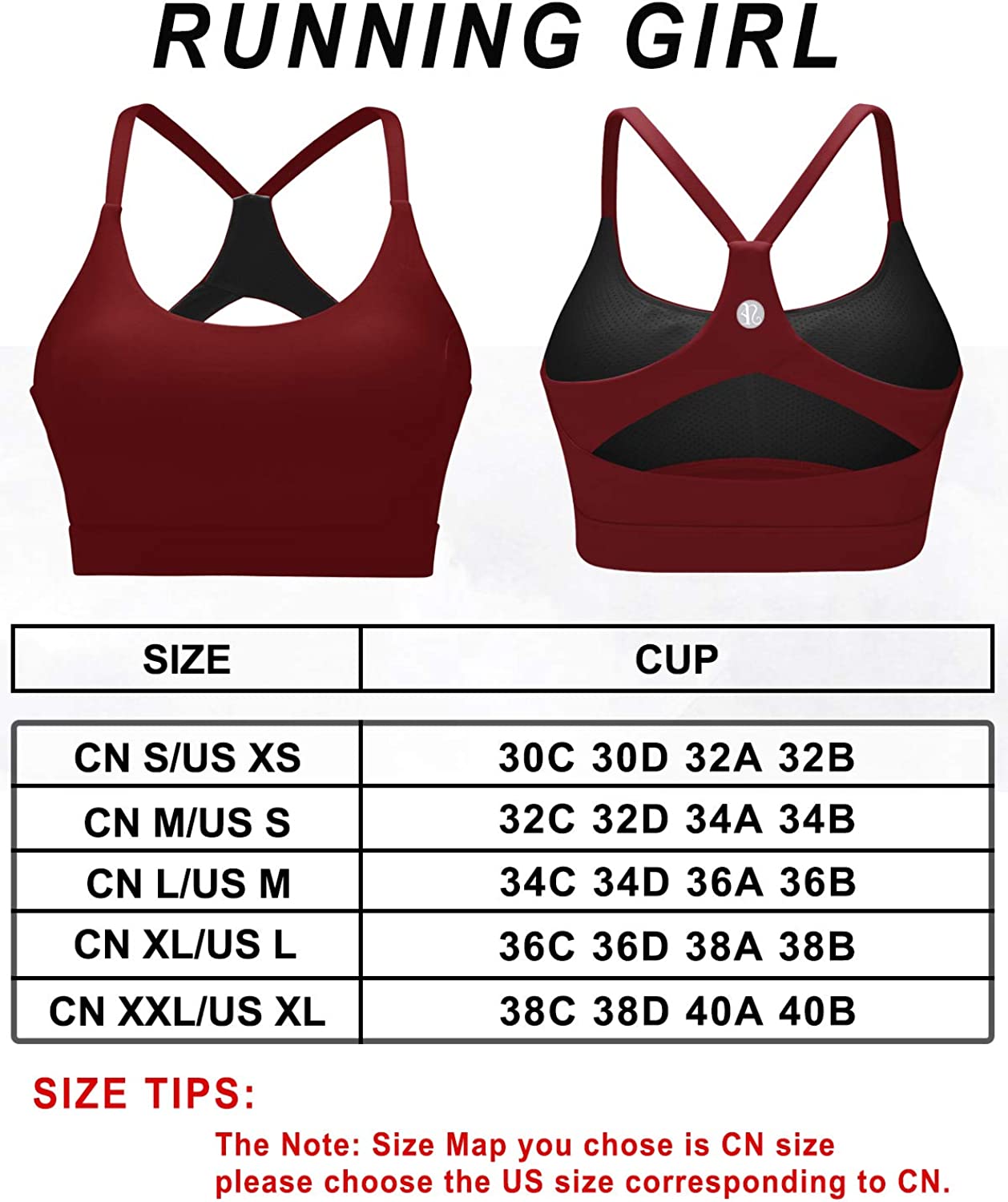 Running Girl Strappy Sports Bra for Women Open Back Yoga Bra-Large