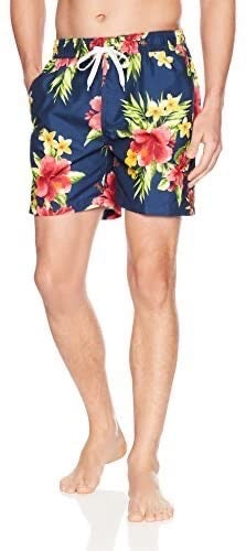 Kanu Surf Men's Board Shorts Floral Blue Beach Trunks Size Small