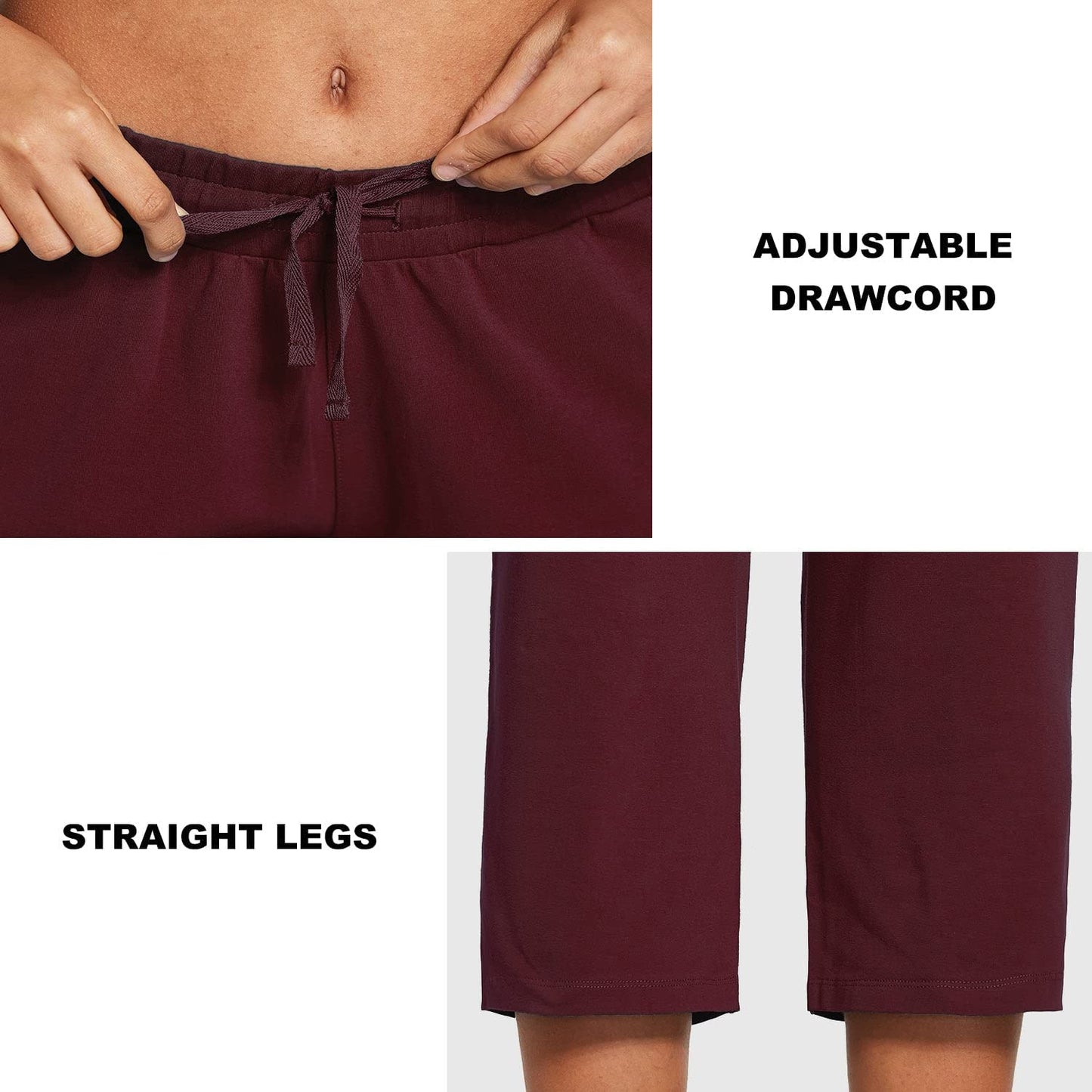 Baleaf Women's Active Yoga Lounge Capri Walking Crop Pants - XL