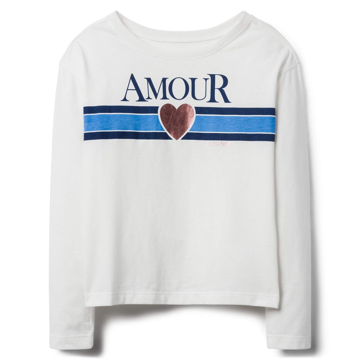 Crazy 8 Girls Long Sleeve "Amour" Graphic T-Shirt With Sequins.