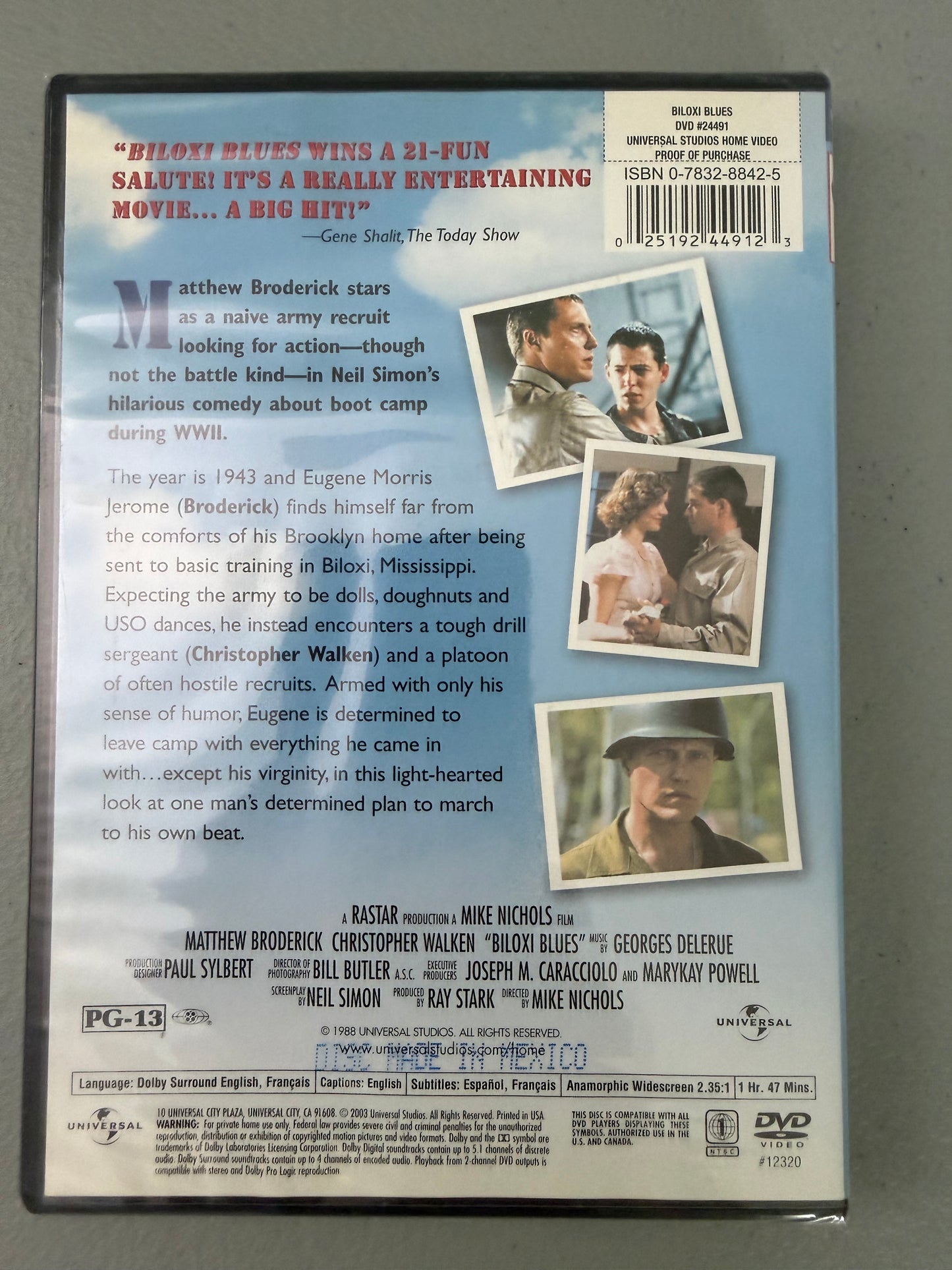 Biloxi Blues (DVD 1988) Matthew Broderick-Brand New & Factory Sealed!