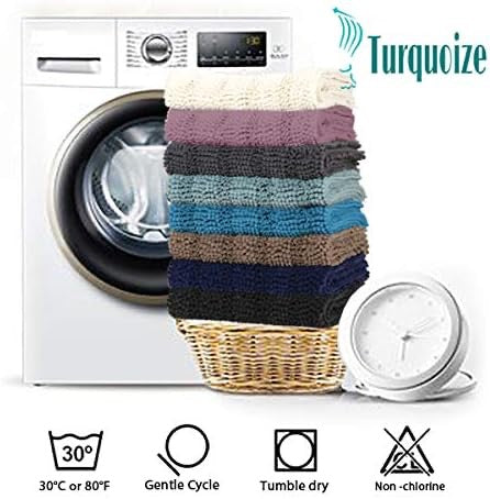 Chenille Bathroom Rugs Set Extra Thick Bath Mat Non-Skid 2 Piece