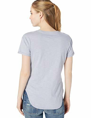 Daily Ritual Women's Roll Sleeve V-Neck T-Shirt Periwinkle Blue