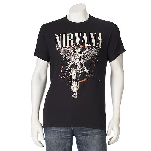 Nirvana In Utero Angel Splatter T-Shirt Men's Black-2XL