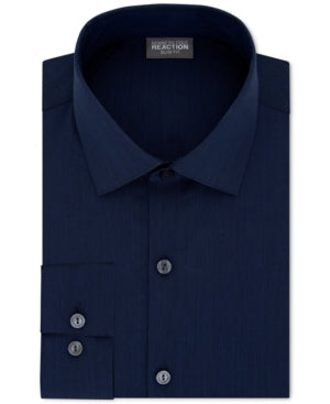 Kenneth Cole Reaction Royal Blue Stretch Shirt 17.5 34/35 Mens