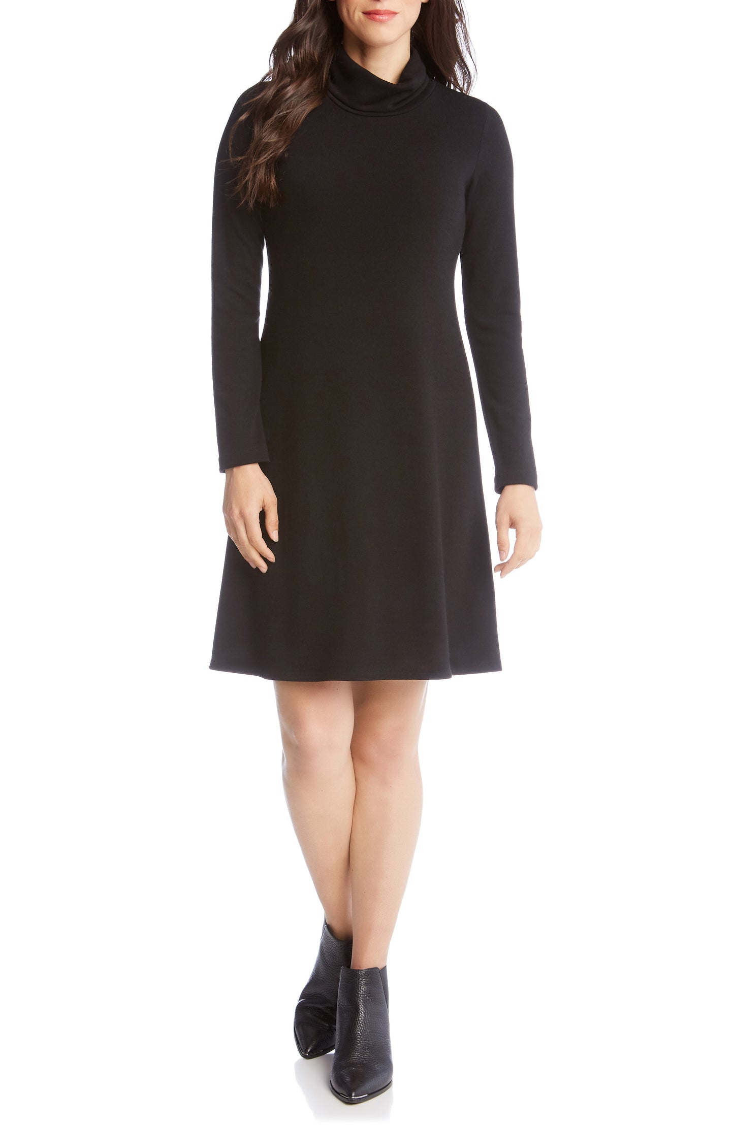 Karen Kane Turtleneck Sweater Dress Long Sleeve Black - Medium