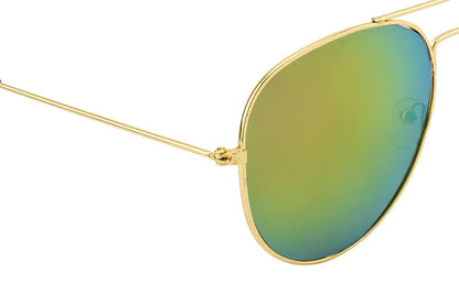 Unisex Pilot Sunglasses Aviator UV400 Mirrored Green Gradient Lens