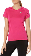 Mission Women's Vapor Active Alpha Short Sleeve V-Neck T-Shirt In Pink