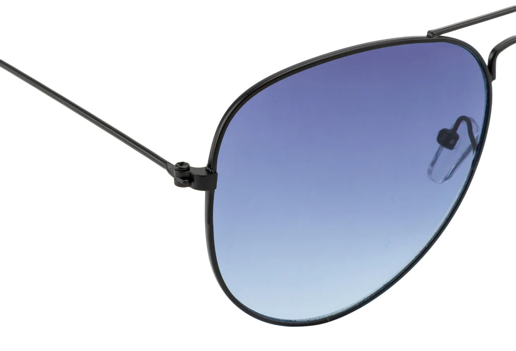 Unisex Pilot Sunglasses Aviator UV400 Mirrored LT Blue Lens Metal