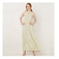 Front  view of LC Lauren Conrad yellow striped halter maxi dress, women's size XS brand new with tags.