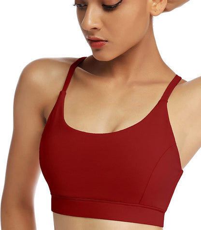 Running Girl Strappy Sports Bra for Women Open Back Yoga Bra-Large