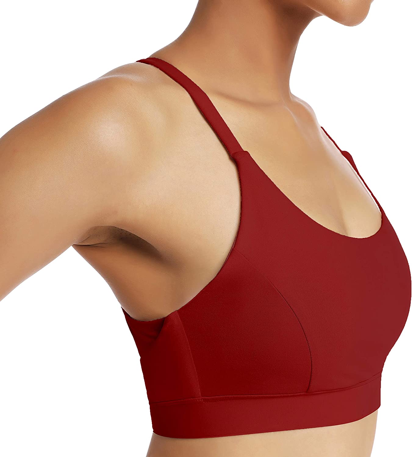 Running Girl Strappy Sports Bra for Women Open Back Yoga Bra-Large