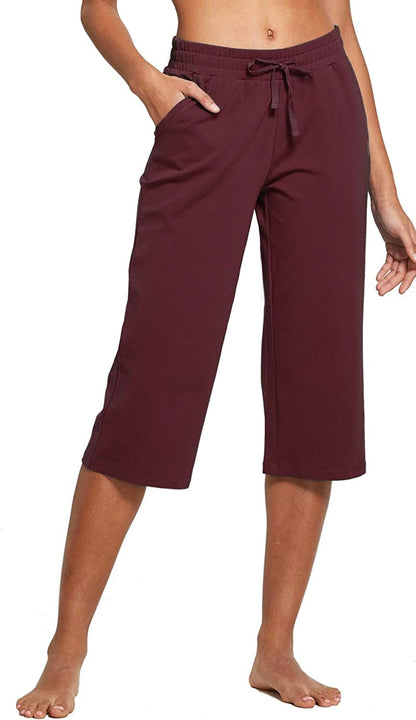 Baleaf Women's Active Yoga Lounge Capri Walking Crop Pants - XL
