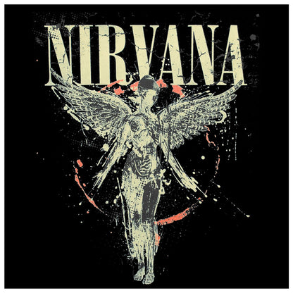 Nirvana In Utero Angel Splatter T-Shirt Men's Black-2XL