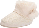 Women's Fuzzy Ankle Bootie Slippers Knitted House Shoes Indoor Outdoor