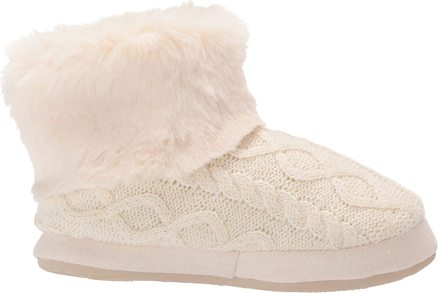 Women's Fuzzy Ankle Bootie Slippers Knitted House Shoes Indoor Outdoor