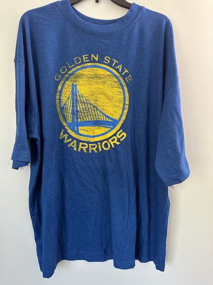 Men's Majestic Golden State Warriors Distressed Logo T-Shirt
