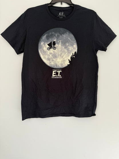 E.T. The Extra Terrestrial Silhouette Logo T-Shirt Flying Bike Scene