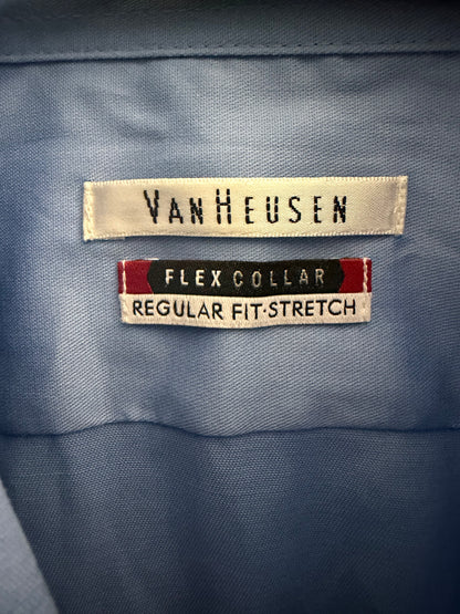 Van Heusen Men's Dress Shirt Regular Fit Flex Collar Stretch Blue