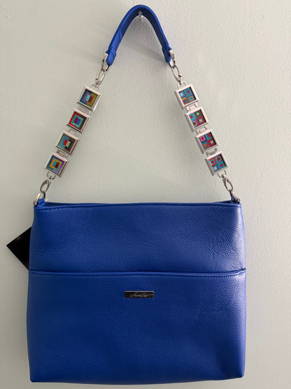 Genuine Leather Crossbody Tote Handbag With Removable Lockets Strap