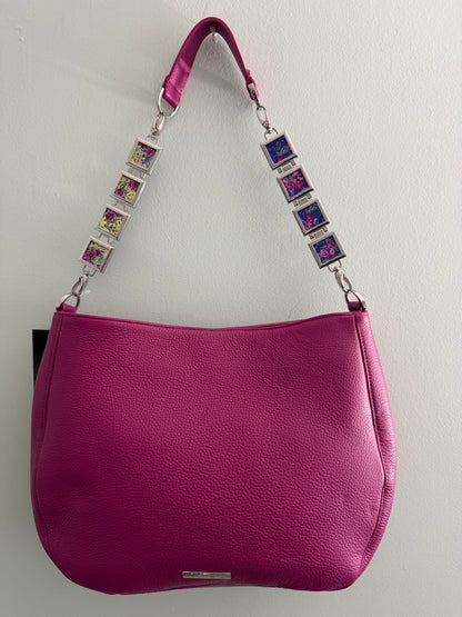 Genuine Leather Crossbody Hobo Handbag Removable Lockets and Strap