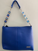 Vertical Stitch Leather Crossbody Handbag Removable Strap and Lockets