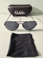 Unisex Pilot Sunglasses Aviator UV400 Mirrored Black Lens Metal Frame