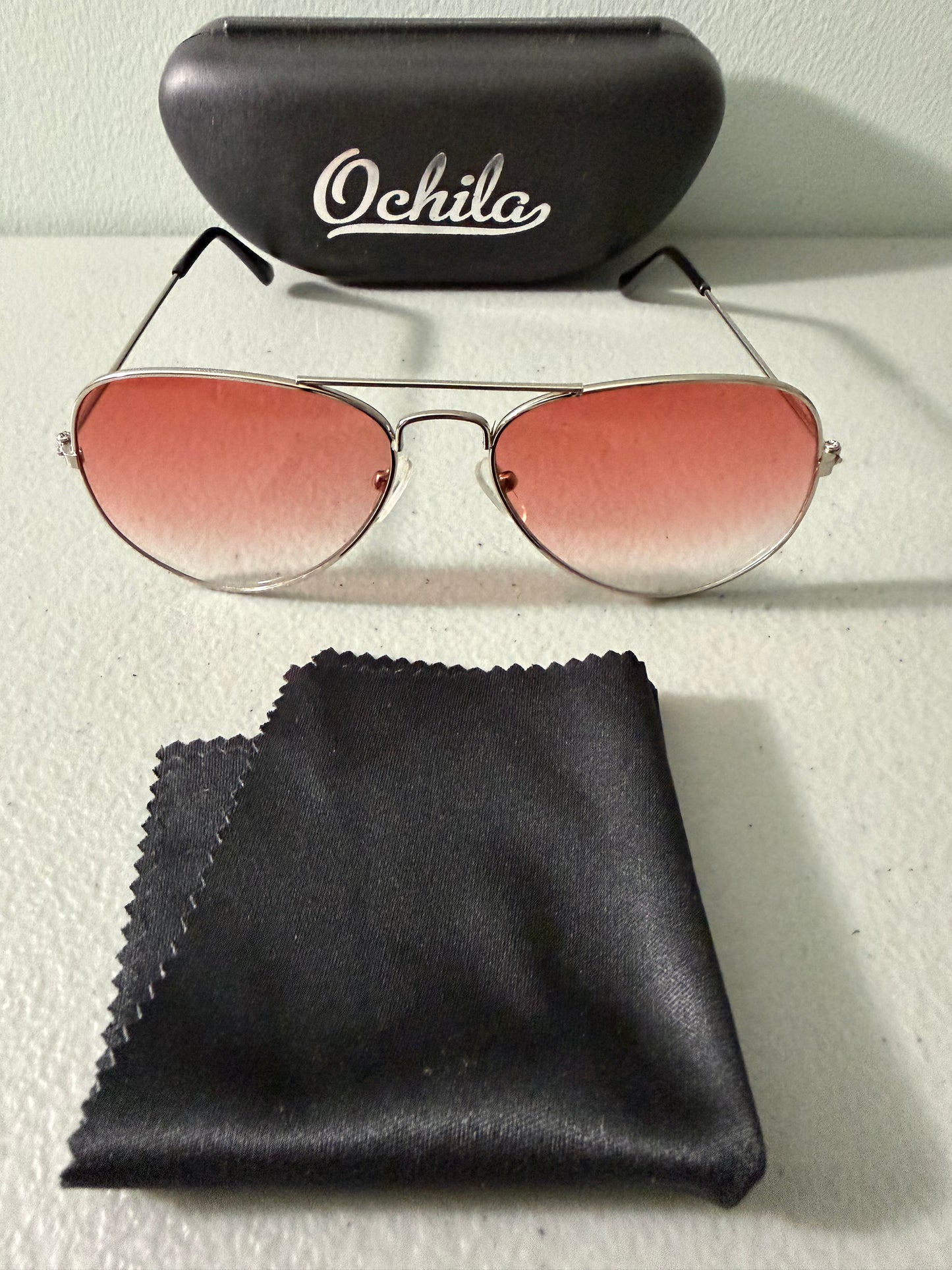 Unisex Pilot Sunglasses Aviator UV400 Mirrored Pink Lens Metal Frame