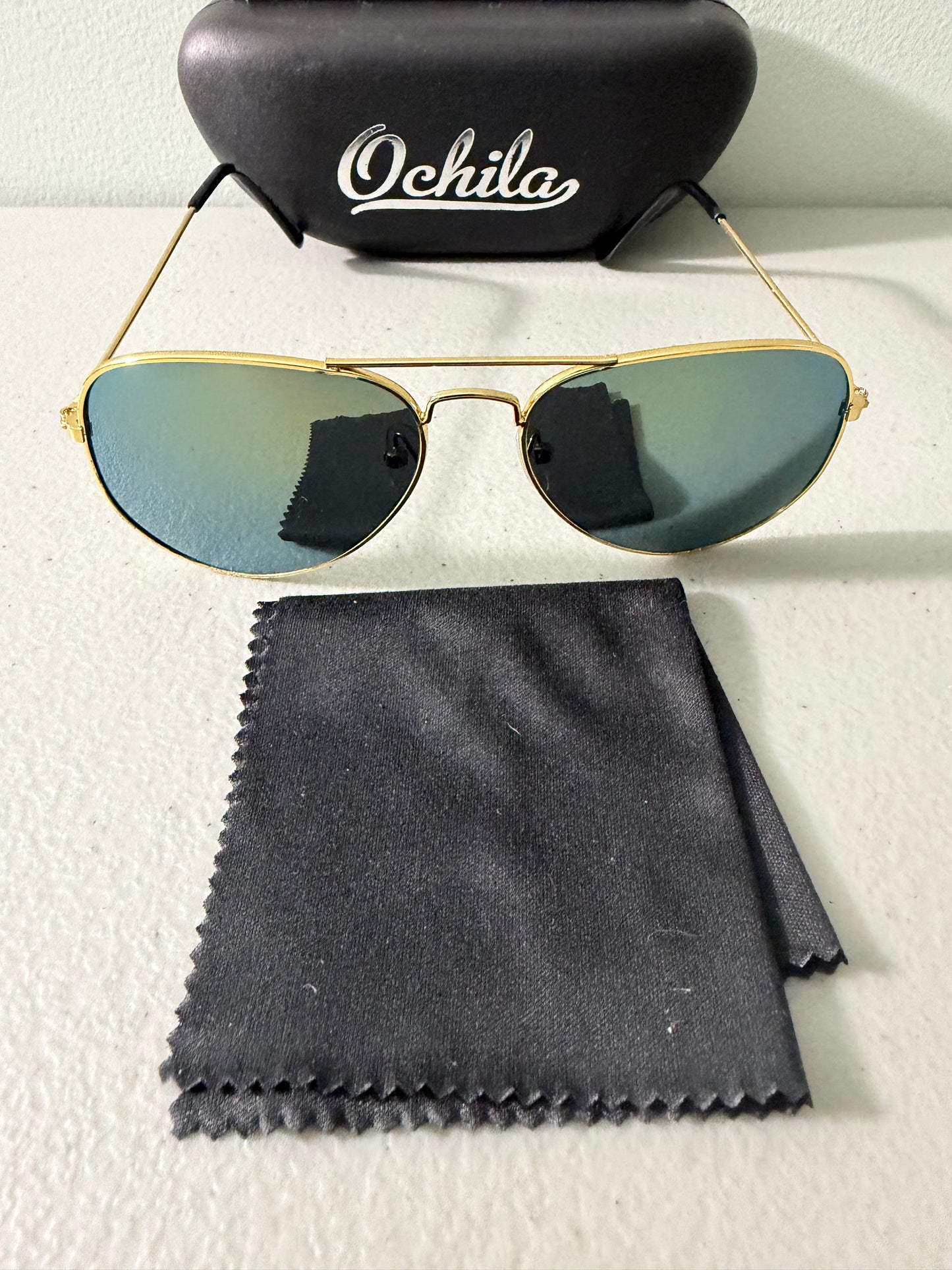 Unisex Pilot Sunglasses Aviator UV400 Mirrored Green Gradient Lens