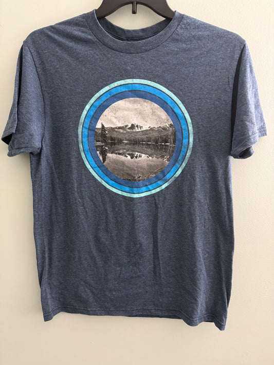 Mountain And Lake Water Front View Graphic Tee- Men's