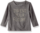 Gymboree Toddlers Girls Invent Your Future Long Sleeve Shirt In Gray