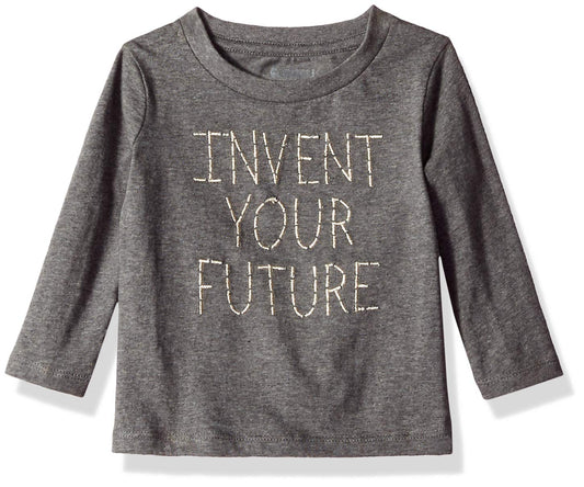 Gymboree Toddlers Girls Invent Your Future Long Sleeve Shirt In Gray