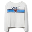 Crazy 8 Girls Long Sleeve "Amour" Graphic T-Shirt With Sequins.