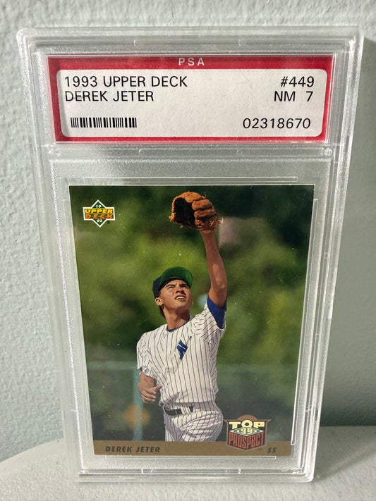 1993 Upper Deck DEREK JETER Top Prospect RC Rookie #449 PSA NM 7 HOF
