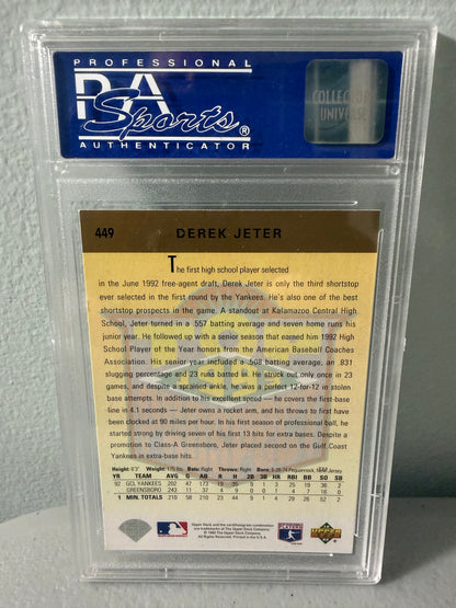 1993 Upper Deck DEREK JETER Top Prospect RC Rookie #449 PSA NM 7 HOF