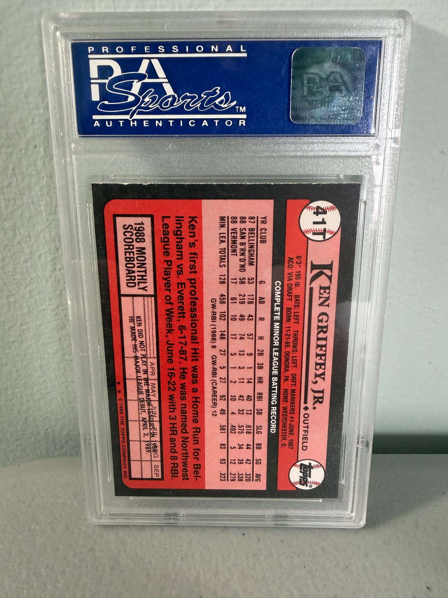 1989 Topps Traded Ken Griffey Jr.  #41 T PSA 9 Mint Rookie Card RC