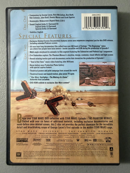 Star Wars The Phantom Menace Episode I DVD 2-Disc Set / Preowned