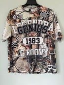 Romwe Legendra Genius Groovy 1983 Camo Tree Branch T-Shirt- Large 40
