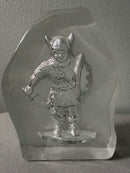 Vintage Bergdala Swedish Crystal Viking Paperweight