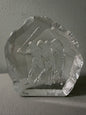 Vintage NYBRO Sweden Crystal Lady Golfer Paperweight