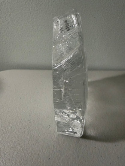 Vintage NYBRO Sweden Crystal Lady Golfer Paperweight