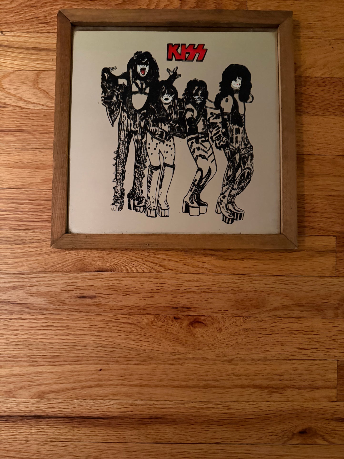 Vintage Kiss Rare Netherlands Love Gun Cube Poster Mirror 1980 Aucoin