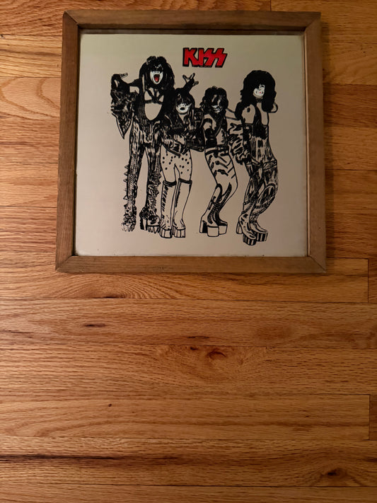 Vintage Kiss Rare Netherlands Love Gun Cube Poster Mirror 1980 Aucoin