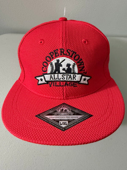 Red Cooperstown Pro Series All Star Village Baseball Hat Cap