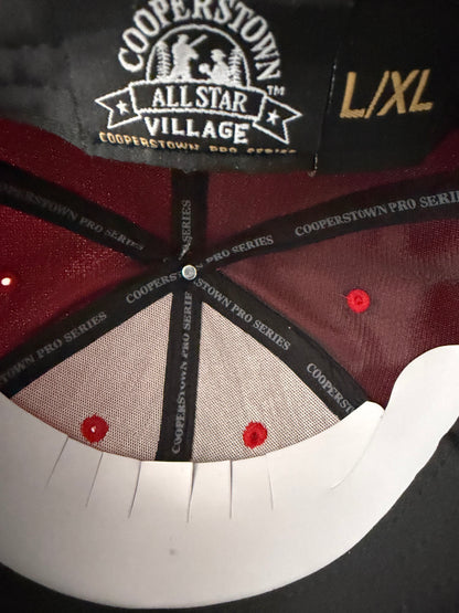 Red Cooperstown Pro Series All Star Village Baseball Hat Cap