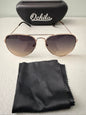 Unisex Pilot Sunglasses Aviator UV400 Mirrored Brown Gold Lens Metal