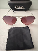 Unisex Pilot Sunglasses Aviator UV400 Mirrored Gradient Pink Lens
