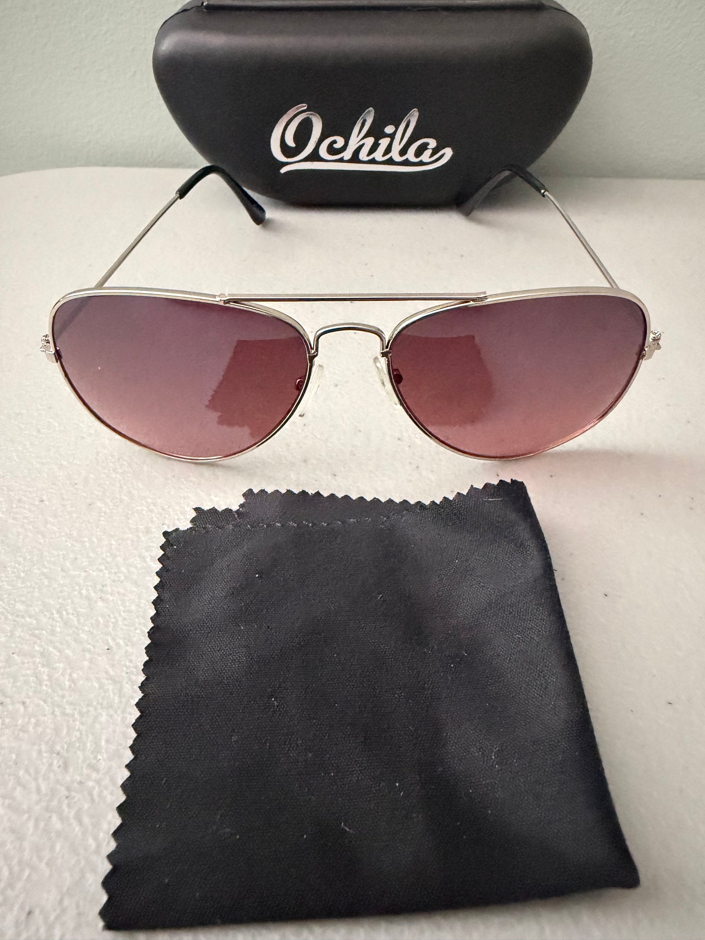 Unisex Pilot Sunglasses Aviator UV400 Mirrored Gradient Pink Lens