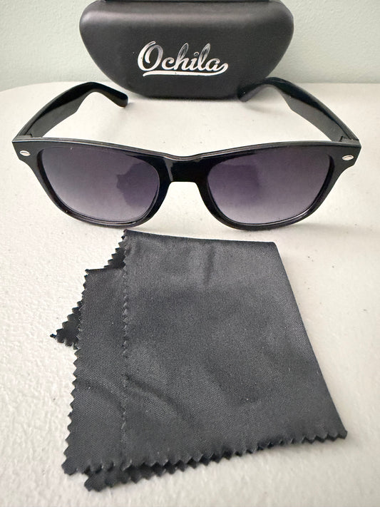 Unisex Sunglasses Classic Wayfarer Horn Rim Frames Smoke Gray Lens