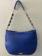 Vanna Luu Blue Leather Hobo Handbag Removable Lockets Strap USA Made